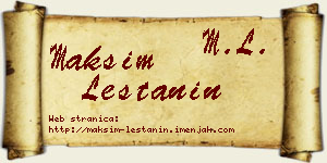 Maksim Leštanin vizit kartica